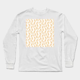 Mustard Yellow Minimal Palm Leaves Long Sleeve T-Shirt